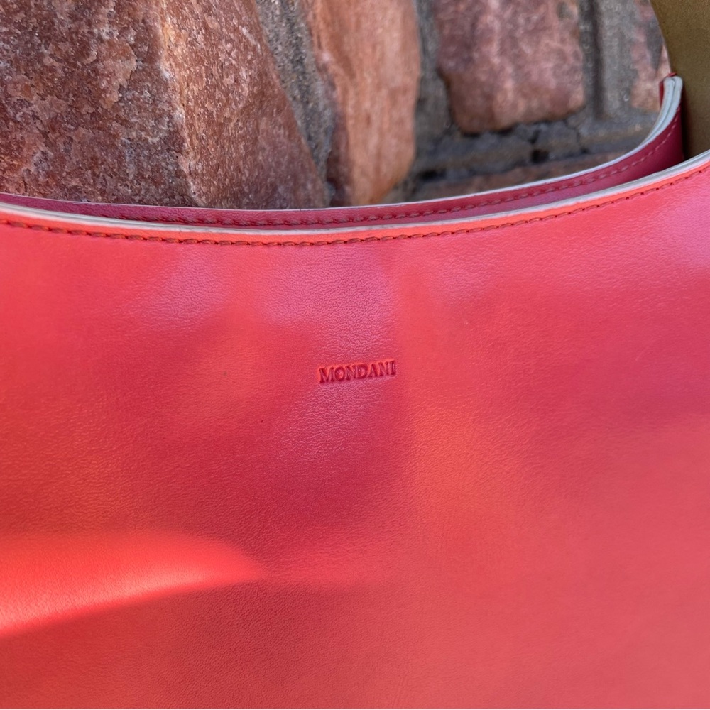 Vintage Leather Coral Red Handbag - Picture 6 of 6